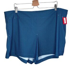 Spanx Sunshine Solutions 6'" Geo Scape Blue Shorts Plus Size  3X